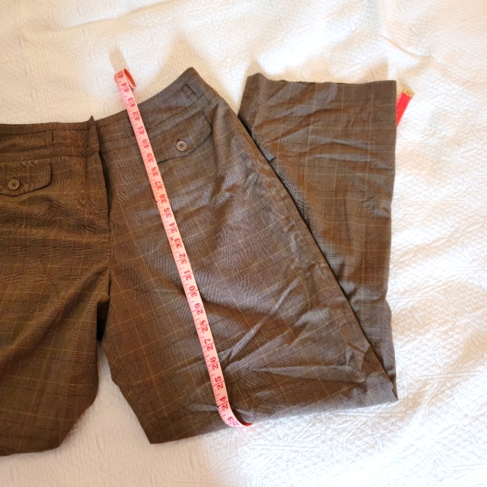Larry Levine Stretch Women's Wide Plaid Leg Pants Color Brown Size 14 NWOT - Picture 12 of 12